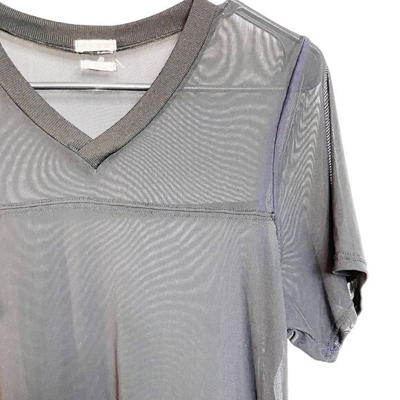 Urban Outfitters Mesh Short Sleeve Midi Dress Black Small - Picture 2 of 4